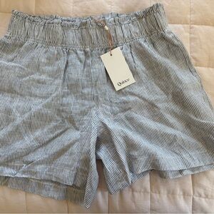 NWT Blue Striped Linen Shorts